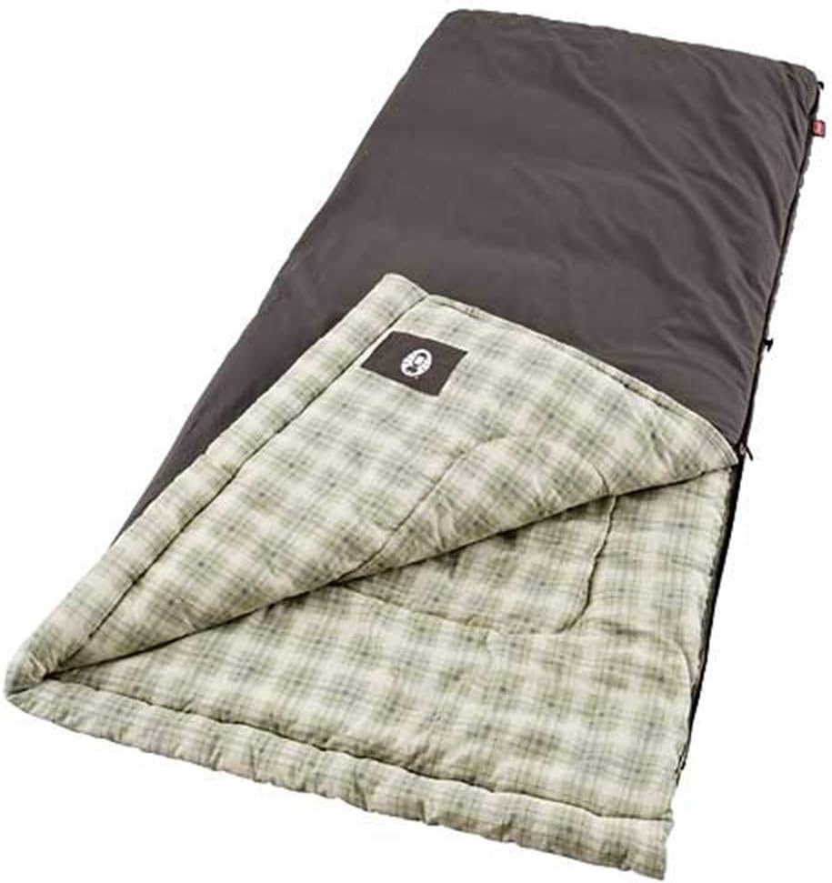 Heritage Big & Tall Cold-Weather Sleeping Bag - 10F Camping for Adults, Comfortable & Warm Flannel for Outdoor Use, Fits Adults up to 6ft 7in Tall